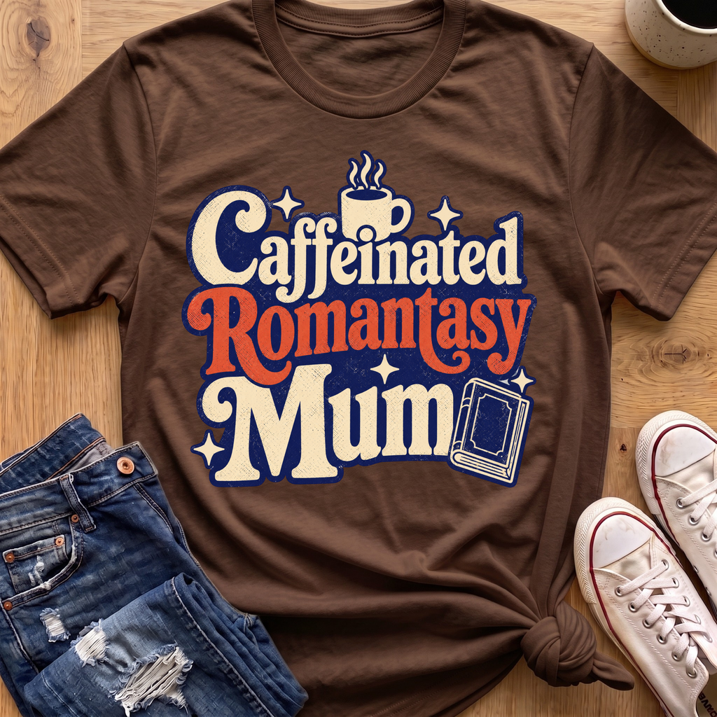 Caffeinated Romantasy Mum T-Shirt