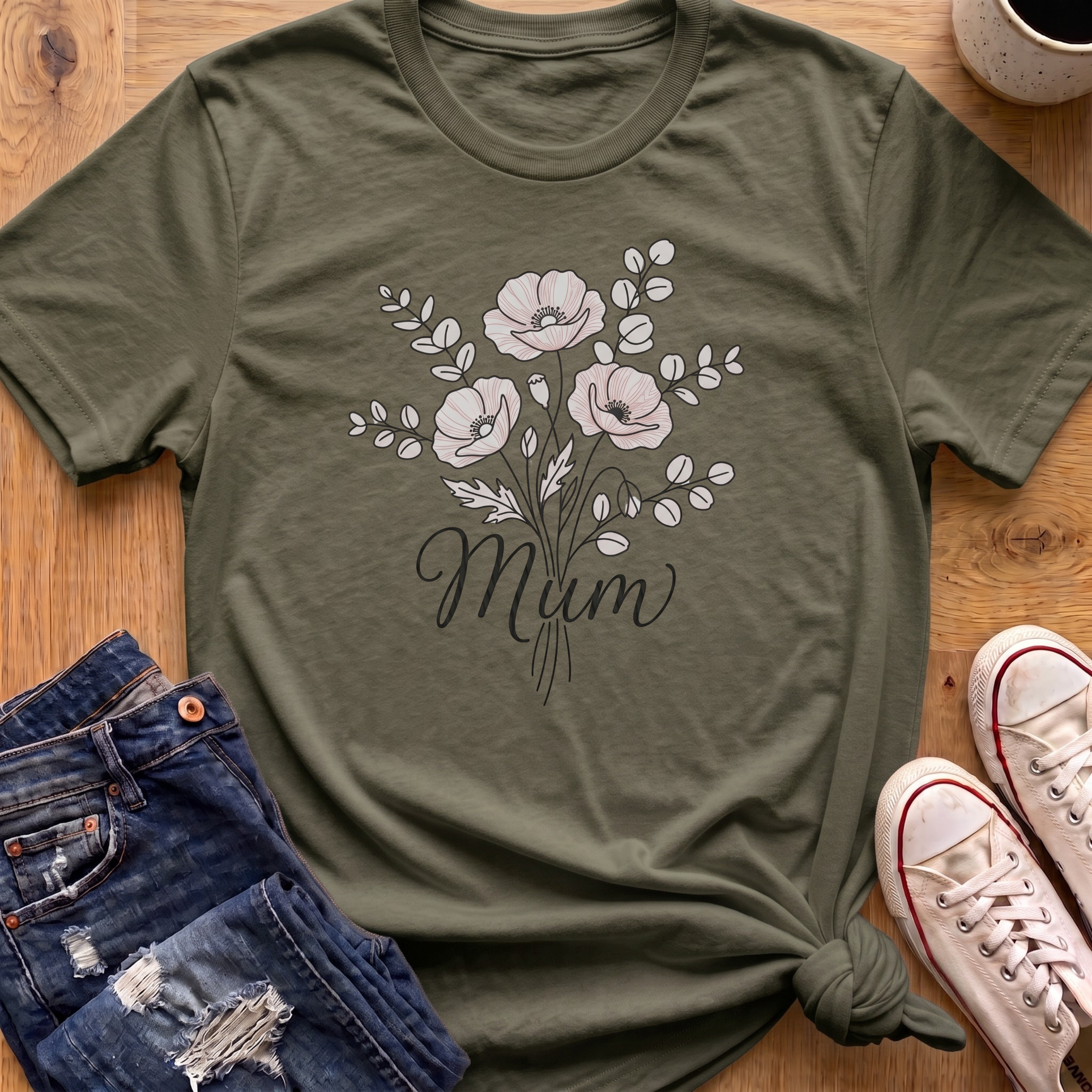 Mum With Flowers T-Shirt