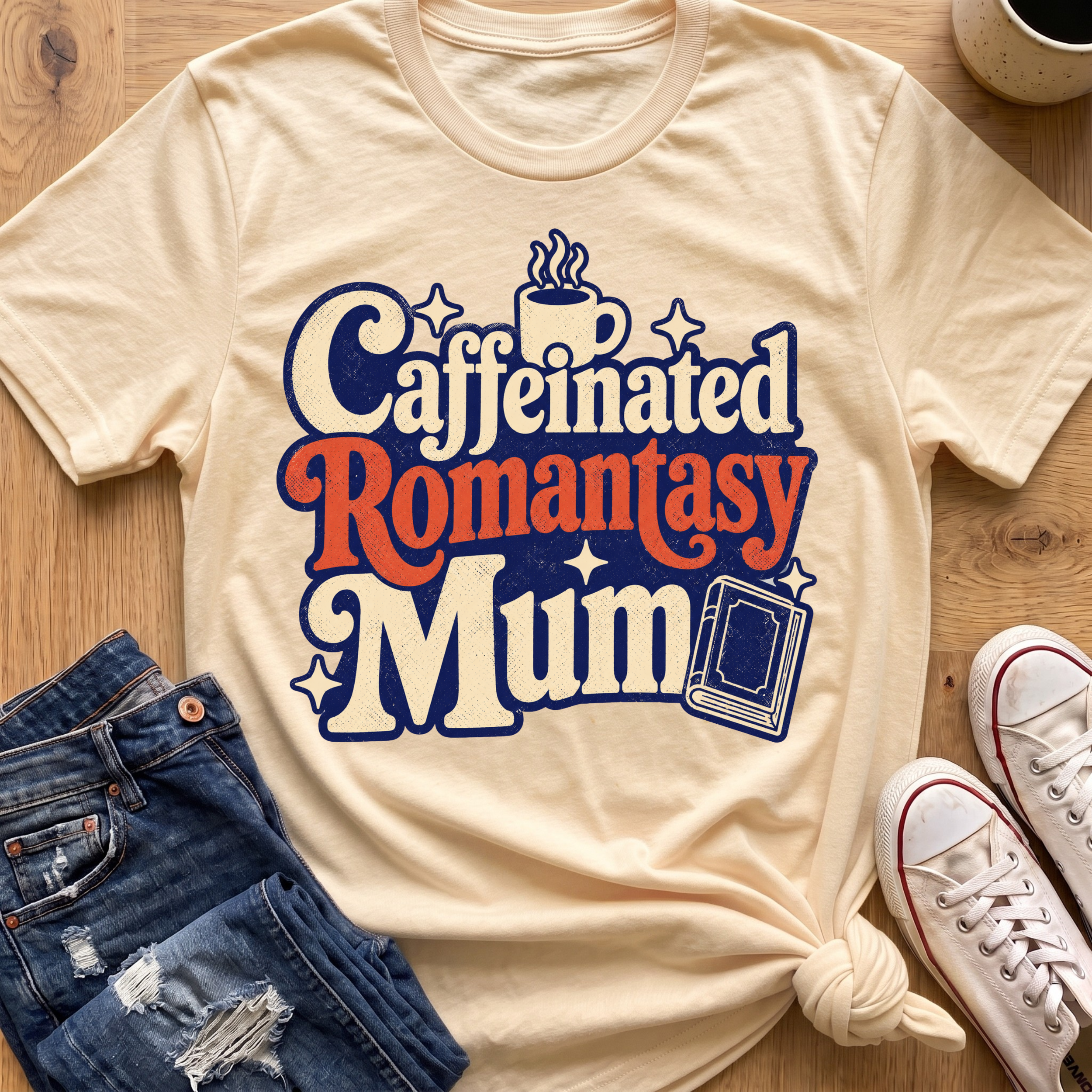 Caffeinated Romantasy Mum T-Shirt
