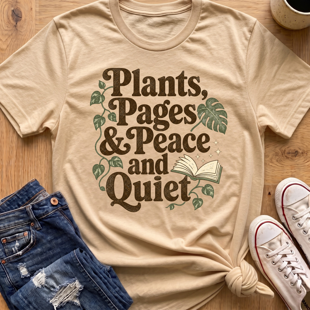 Plants, Pages & Peace and Quiet T-Shirt