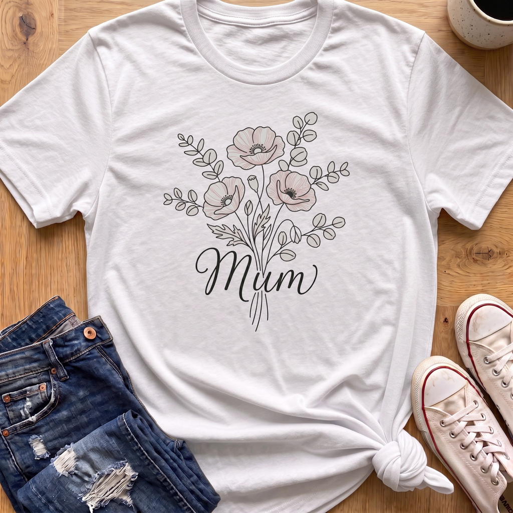 Mum With Flowers T-Shirt